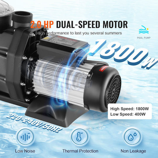 Vevor Pool Pump Filter Single-Phase with Horsepower 2hp