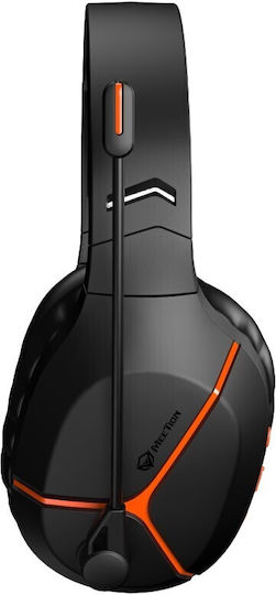 Meetion BTH011 Ασύρματο Over Ear Gaming Headset με σύνδεση Bluetooth / USB Black Orange