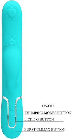 Pretty Love Rabbit Vibrator Licking Aqua Green Κωδικός Προϊόντος D-238295