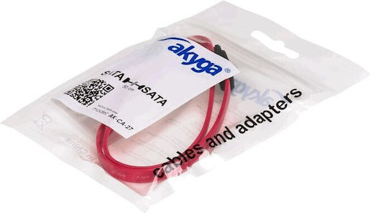 Akyga 7-Pin SATA III - 7-Pin SATA III 50cm Rotes Festplattenkabel