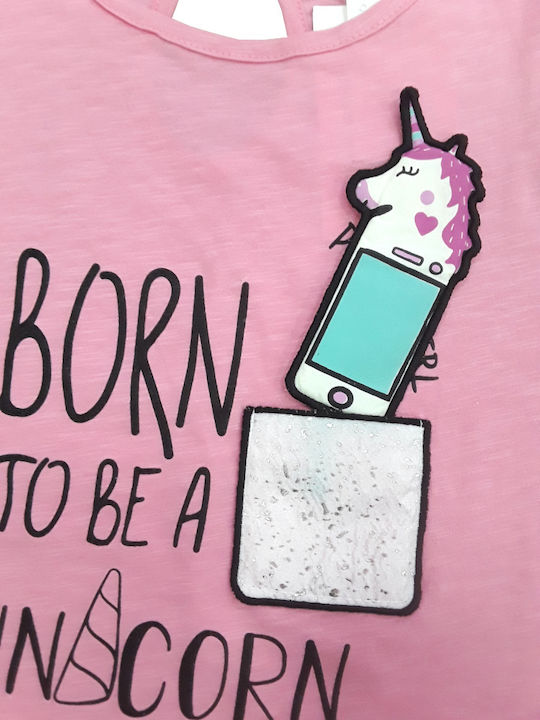 Εβίτα Παιδικό Σετ με Σορτς Pink Unicorn 2τμχ