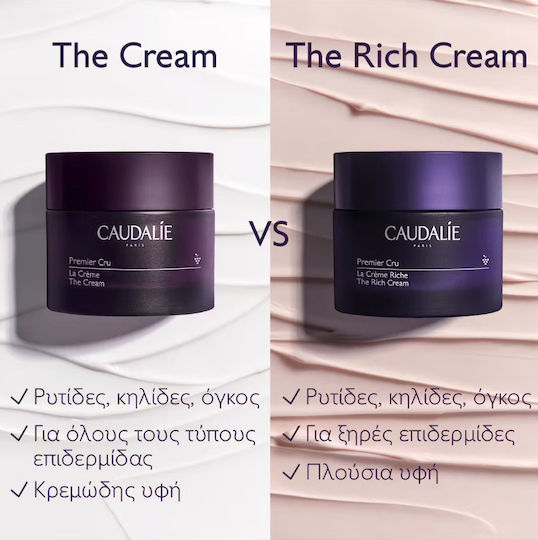 Caudalie Premier Cru Крем За Лице За Хидратация, Против Стареене И Стягане На Кожата С Хиалуронова Киселина 50ml