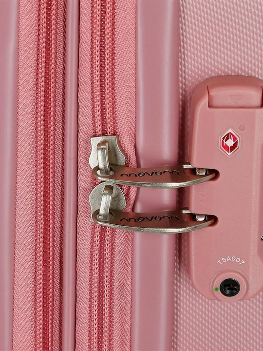 Movom Large Hard Pink Suitcase with 4 Wheels Height 80cm