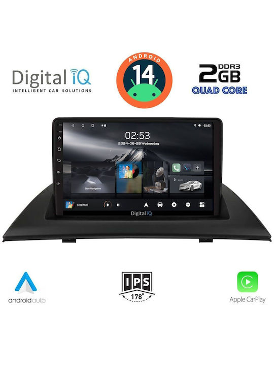 Digital IQ Car Audio System for BMW X3 (E83) 2003-2010 (Bluetooth/USB/AUX/WiFi/GPS/Apple-Carplay/Android-Auto) with Touch Screen 9"