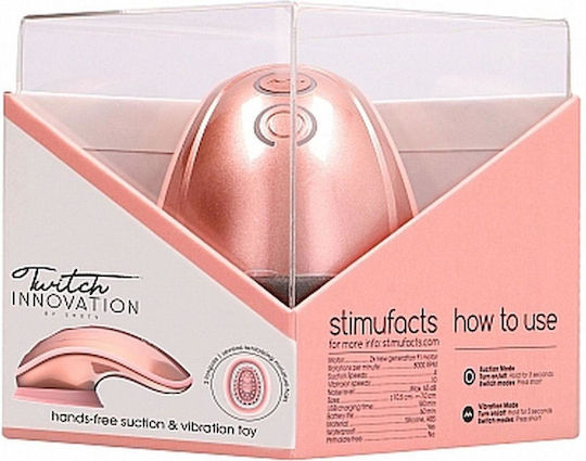 Shots Twitch Hands Free Suction & Vibration Toy Rose Gold