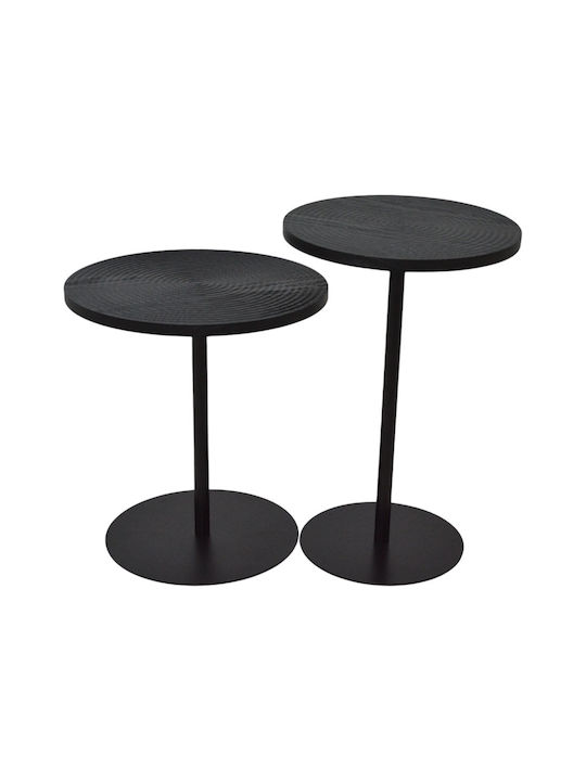 Round Black Metal Side Coffee Table W40xL40xH43cm