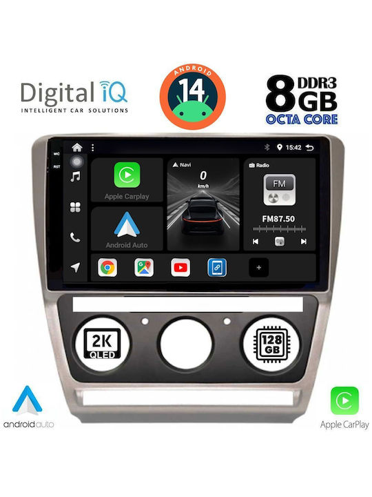 Digital IQ Car Audio System for Skoda Octavia 2005-2012 (Bluetooth/USB/AUX/WiFi/GPS/Apple-Carplay/Android-Auto) with Touch Screen 10"