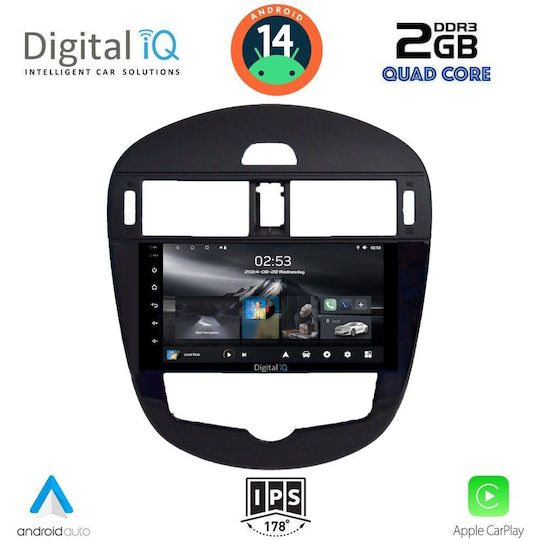 Sistem Audio Auto pentru Nissan Pulsar 2014 cu Clima (Bluetooth/USB/AUX/WiFi/GPS/Apple-Carplay/Android-Auto) cu Ecran Tactil 9"