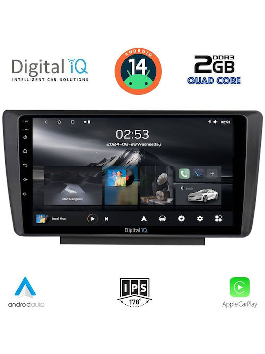 Digital IQ Car Audio System for Skoda Octavia 2005-2012 (Bluetooth/USB/AUX/WiFi/GPS/Apple-Carplay/Android-Auto) with Touch Screen 9"