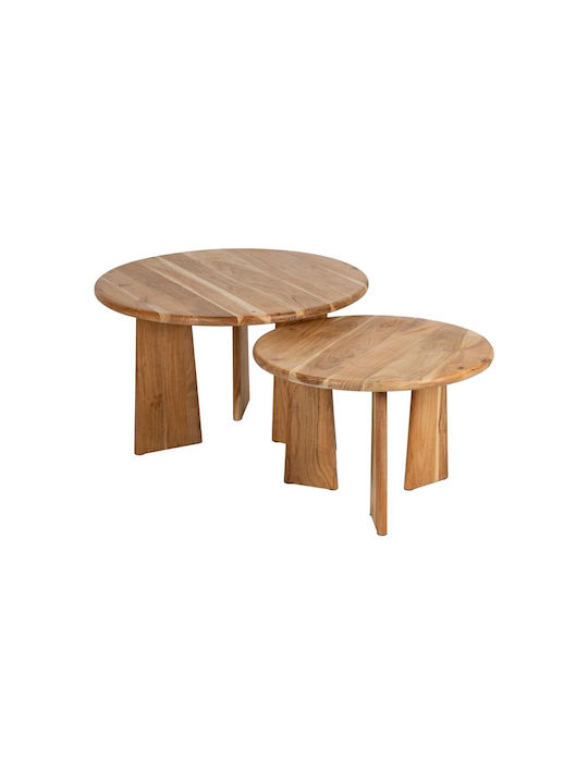 Round Coffee Table Wooden Natural L60xW60xH40cm.