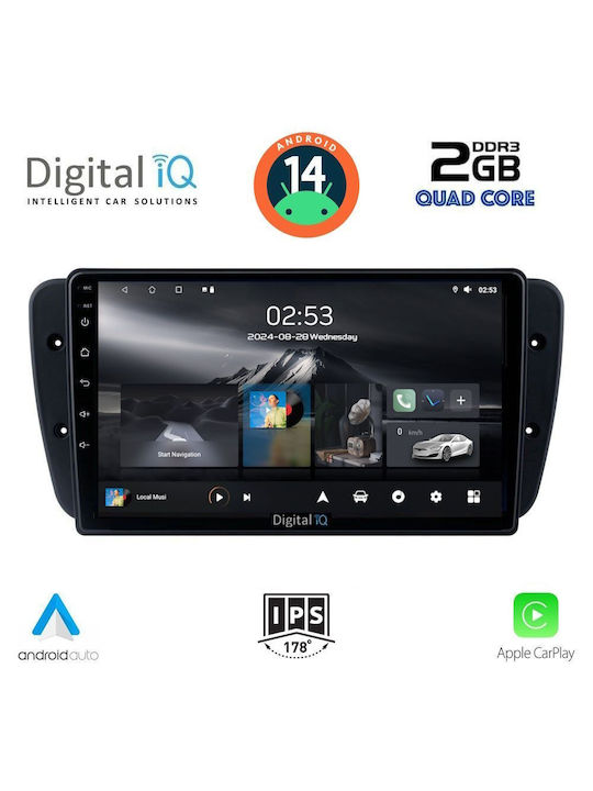Digital IQ Ηχοσύστημα Αυτοκινήτου για Seat Ibiza 2008-2015 (Bluetooth/USB/AUX/WiFi/GPS/Apple-Carplay/Android-Auto) με Οθόνη Αφής 9"