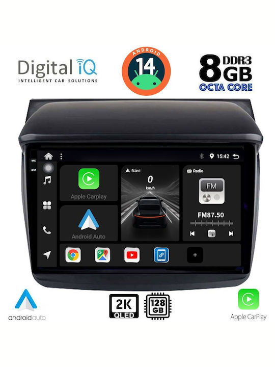 Digital IQ Car Audio System for Mitsubishi L200 2006-2015 (Bluetooth/USB/AUX/WiFi/GPS/Apple-Carplay/Android-Auto) with Touch Screen 9"