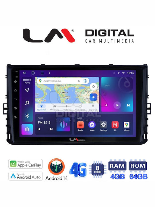 LM Digital Sistem Audio Auto pentru Volkswagen T-Roc / T-Cross / Polo 2017 (Bluetooth/USB/WiFi/GPS/Apple-Carplay/Android-Auto) cu Ecran Tactil 9"