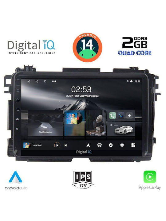 Digital IQ Car Audio System for Honda HR-V 2015-2021 (Bluetooth/USB/AUX/WiFi/GPS/Apple-Carplay/Android-Auto) with Touch Screen 9"