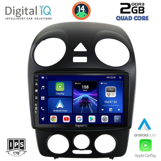 Digital IQ Car Audio System for Volkswagen Beetle 2004-2011 (Bluetooth/USB/AUX/WiFi/GPS/Apple-Carplay/Android-Auto) with Touch Screen 9"