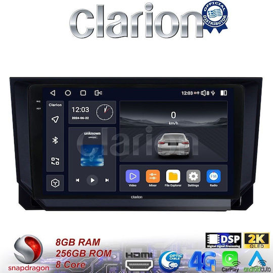 Clarion Sistem Audio Auto pentru Seat Ibiza / Arona 2018> (Bluetooth/USB/WiFi/GPS/Apple-Carplay/Android-Auto) cu Ecran Tactil 9"