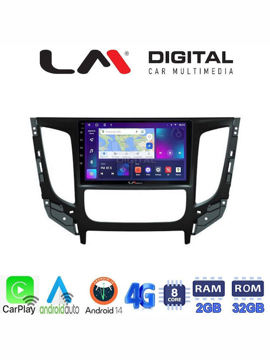 LM Digital Sistem Audio Auto pentru Fiat Fullback - Spate complet Mitsubishi L200 2014 (Bluetooth/USB/WiFi/GPS/Apple-Carplay/Android-Auto) cu Ecran Tactil 9"