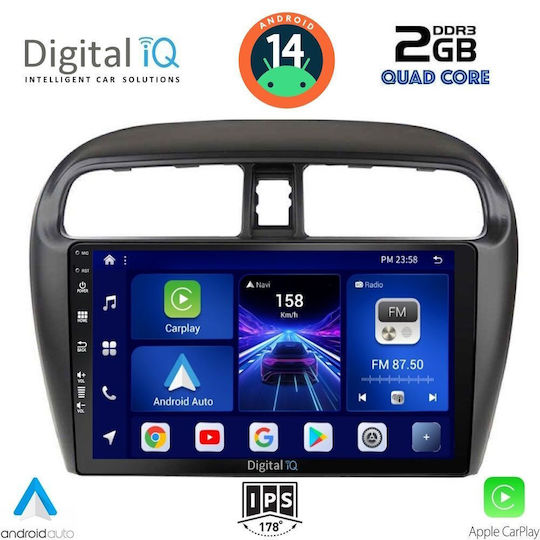 Digital IQ Auto-Audiosystem für Mitsubishi Raumstern 2013-2020 (Bluetooth/USB/AUX/WiFi/GPS/Apple-Carplay/Android-Auto) mit Touchscreen 9"