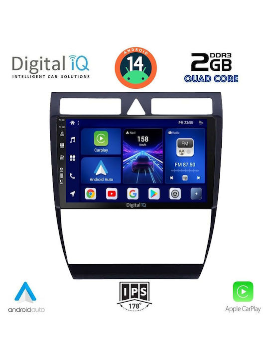 Digital IQ Car Audio System for Audi A6 1998-2005 (Bluetooth/USB/AUX/WiFi/GPS/Apple-Carplay/Android-Auto) with Touch Screen 9"
