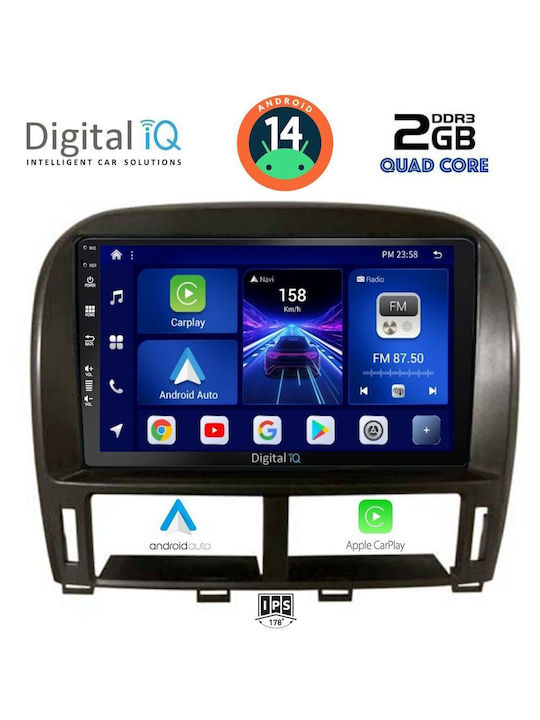 Digital IQ Car Audio System for Jaguar XF Lexus LS 2000-2006 (Bluetooth/USB/AUX/WiFi/GPS/Apple-Carplay/Android-Auto) with Touch Screen 9"