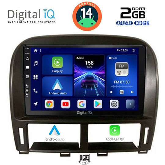 Digital IQ Sistem Audio Auto pentru Jaguar XF Lexus LS - Magazin online 2000-2006 (Bluetooth/USB/AUX/WiFi/GPS/Apple-Carplay/Android-Auto) cu Ecran Tactil 9"