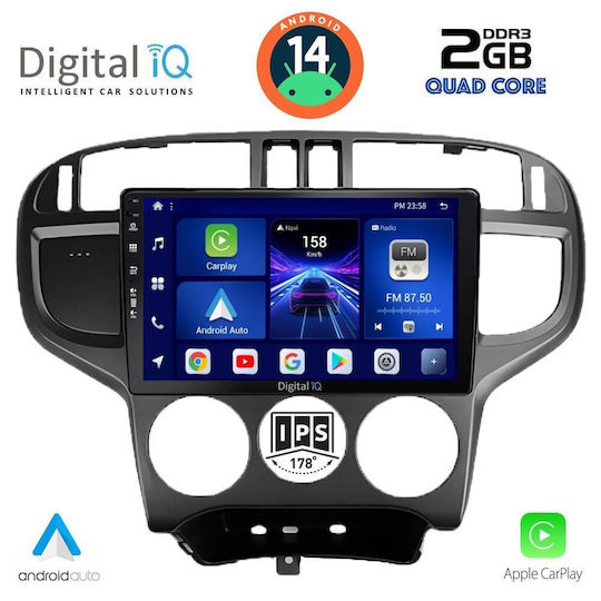 Digital IQ Auto-Audiosystem für Hyundai Matrix 2001-2010 (Bluetooth/USB/AUX/WiFi/GPS/Apple-Carplay/Android-Auto) mit Touchscreen 9"
