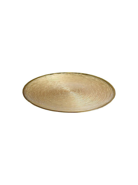 Fylliana Round Glass Decorative Platter Fl329 Gold 26x26cm