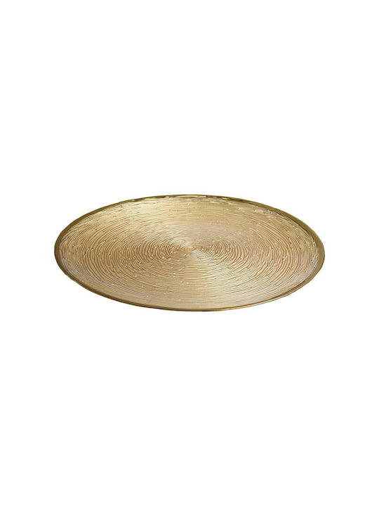 Fylliana Round Glass Decorative Platter Fl329 Gold 32x32cm