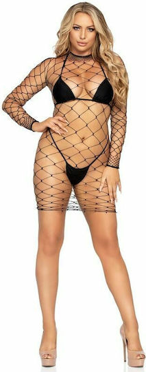Leg Avenue 86968 Fence Net Мини Рокля Секси Черна