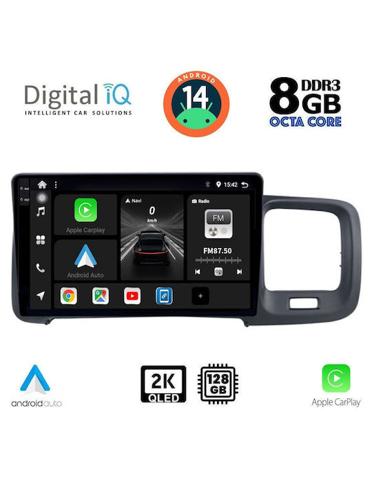 Digital IQ Sistem Audio Auto pentru Volvo S60 2010-2018 (Bluetooth/USB/AUX/WiFi/GPS/Apple-Carplay/Android-Auto) cu Ecran Tactil 9"