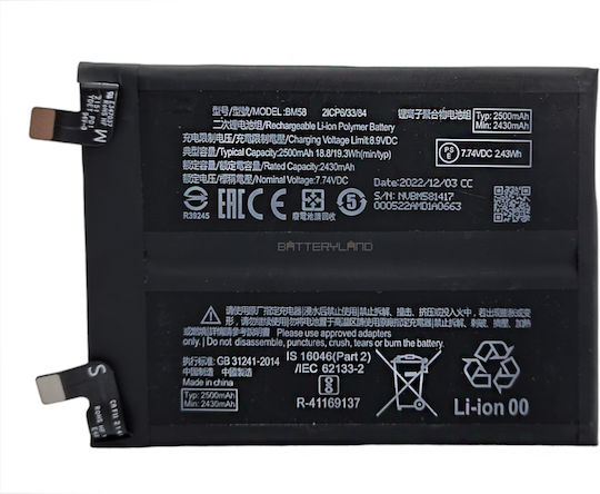 Bm58 Mobile Battery for Xiaomi 11t Pro 7.74v 5000mAh