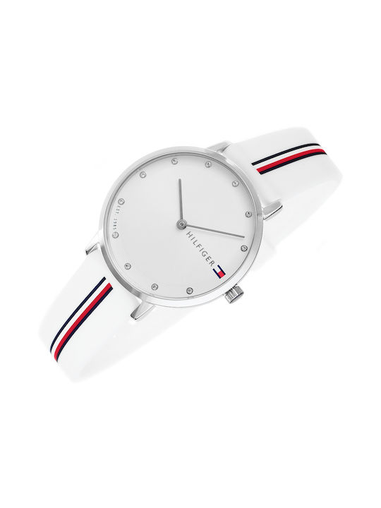 Pippa Watch with White Rubber Strap