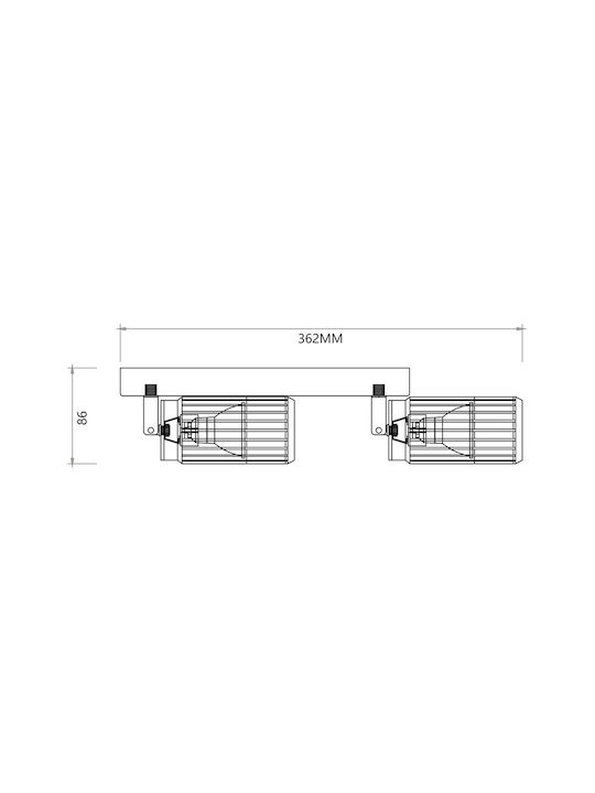 Eko Light Διπλό Σποτ με Ντουί GU10 σε Μαύρο Χρώμα