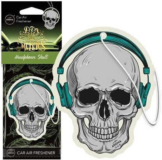Aroma Car Αρωματική Καρτέλα Κρεμαστή Αυτοκινήτου Muertos Headphones Skull