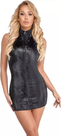Cottelli Party Fitted Mini Dress Collar Matte Snake Skin Xl