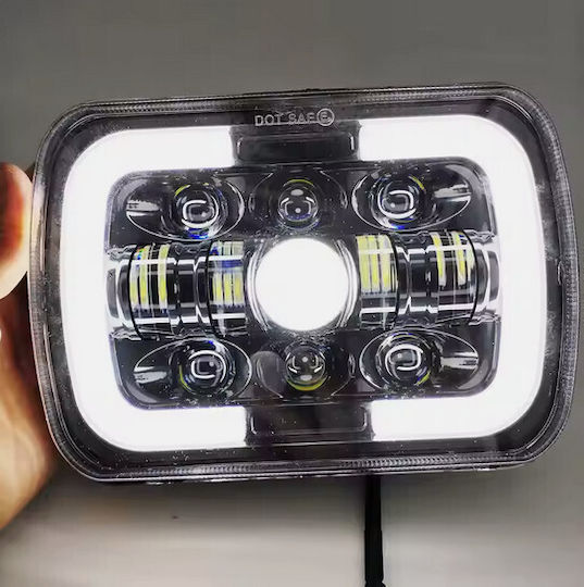 Raistar Ορθογώνιος Προβολέας Αυτοκινήτου LED 45W 17cm με Πορτοκαλί Φωτισμό 1τμχ
