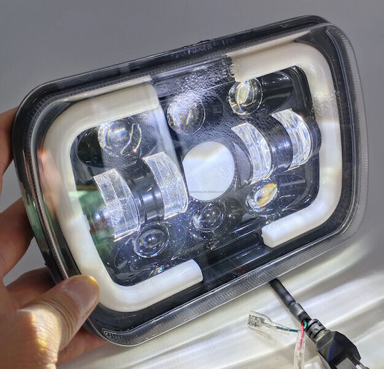 Raistar Ορθογώνιος Προβολέας Αυτοκινήτου LED 45W 17cm με Πορτοκαλί Φωτισμό 1τμχ
