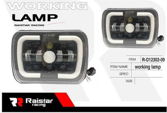 Raistar Ορθογώνιος Προβολέας Αυτοκινήτου LED 45W 17cm με Πορτοκαλί Φωτισμό 1τμχ