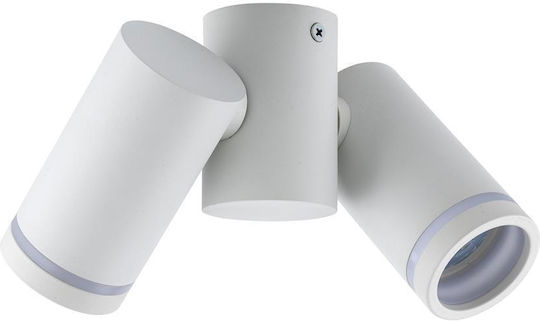 TK Lighting Διπλό Σποτ με Ντουί GU10 σε Λευκό Χρώμα TK Lighting Διπλό Σποτ με Ντουί GU10 σε Λευκό Χρώμα