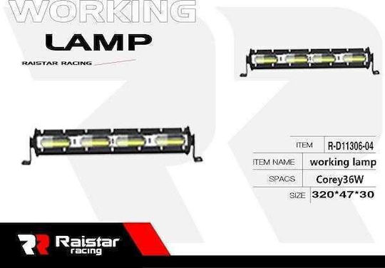 Raistar Προβολέας Αυτοκινήτου σε σχήμα Μπάρας LED 36W 32cm 1τμχ