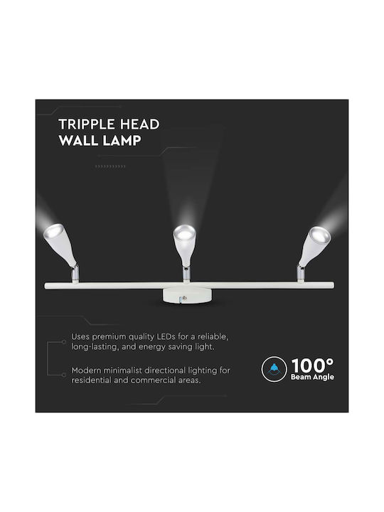 V-TAC Μονό LED Θερμό Λευκό Σποτ σε Λευκό Χρώμα