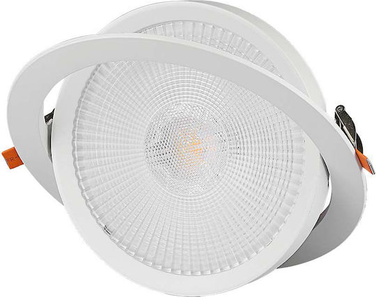 V-TAC Rotund Încastrat Panou LED Putere 30W cu Alb Rece Lumini 22.5x22.5cm.