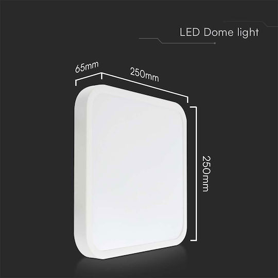 V-TAC Τετράγωνο Εξωτερικό LED Panel 24W με Θερμό Λευκό Φως 3000K