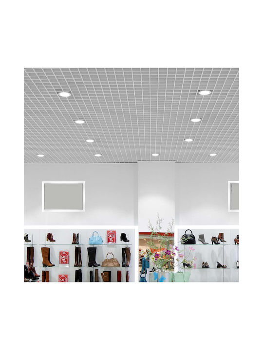 V-TAC Στρογγυλό Χωνευτό LED Panel 30W με Ψυχρό Λευκό Φως 6400K 22.5εκ.