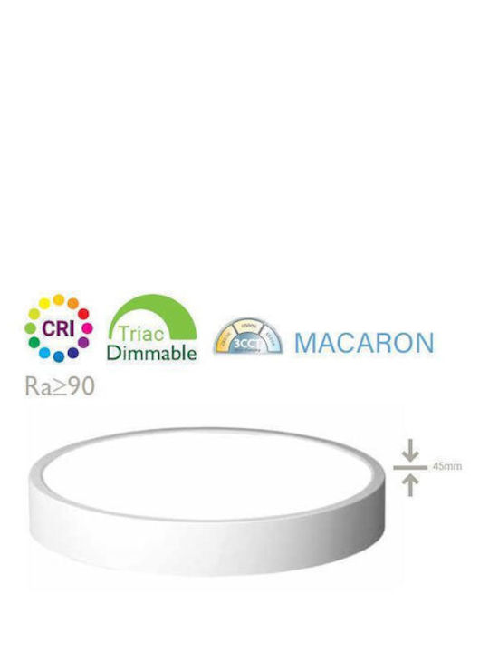 Fos me Στρογγυλό LED Panel 24W με Θερμό Λευκό Φως 2880K 30εκ.