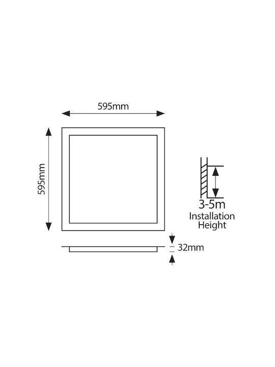 Eurolamp LED Panel 36W mit Warmes Weiß Licht 2700K