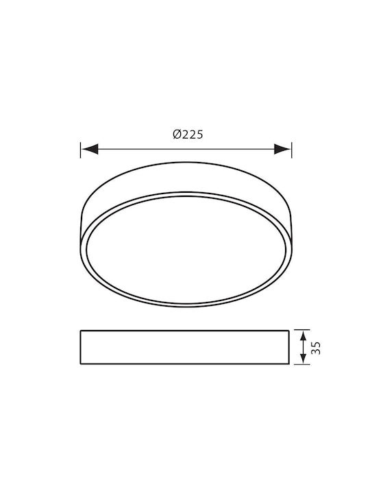 Vivalux Στρογγυλό Εξωτερικό LED Panel 24W με Φυσικό Λευκό Φως 4000K 22.5εκ.