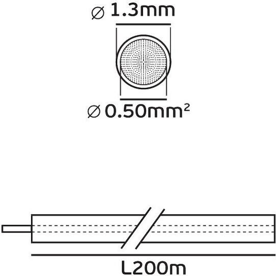 VK Lighting Cablu De Alimentare Tip SiHF Cu Diametru 1x0.5mm² În Culoare Albastră Lungime 1m
