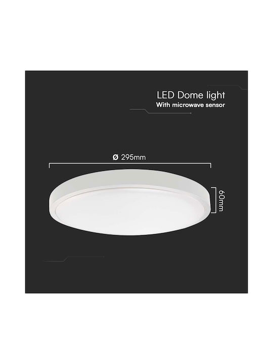 V-TAC Στρογγυλό Εξωτερικό LED Panel 36W με Φυσικό Λευκό Φως 4000K
