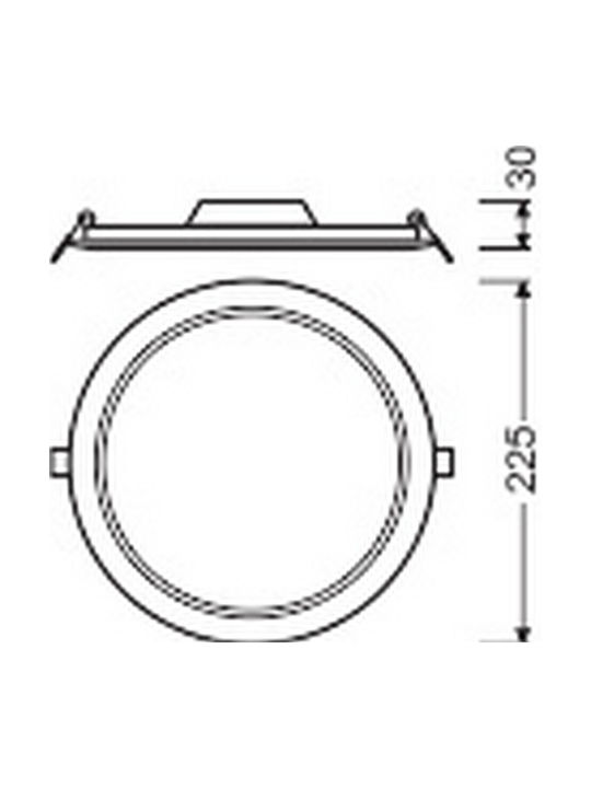 Ledvance Dl Slim Στρογγυλό LED Panel 18W με Θερμό Λευκό Φως 3000K
